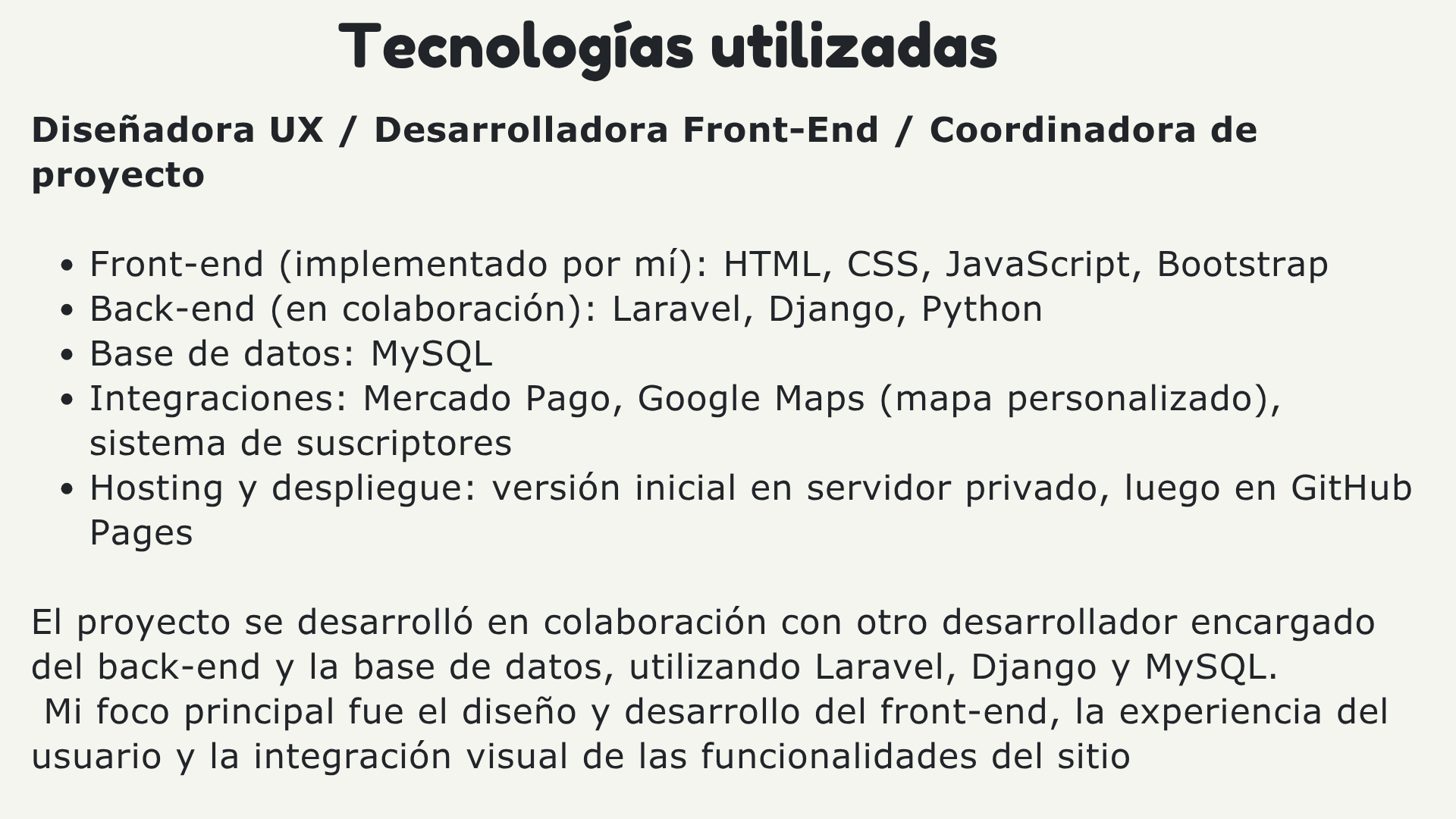 lista de tecnologias usadas